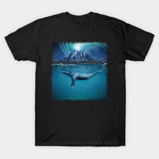 Humpback Whale And Northern Lights T-Shirt